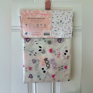 Betsey Johnson Pink Xox Halloween Boo Printed PEVA Shower Curtain